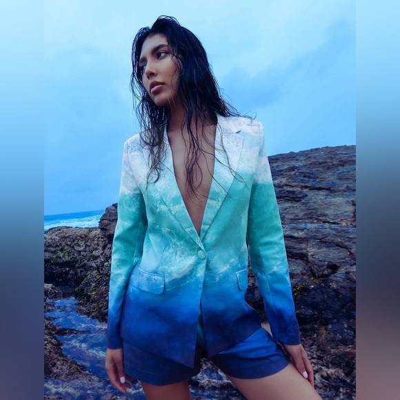 BlackMilk Ocean Waves Blazer - Picture 2 of 8